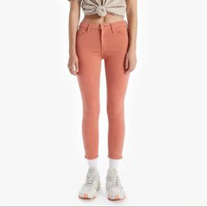 MOTHER The High Waisted Looker Crop, Peach Knockout, Size 27